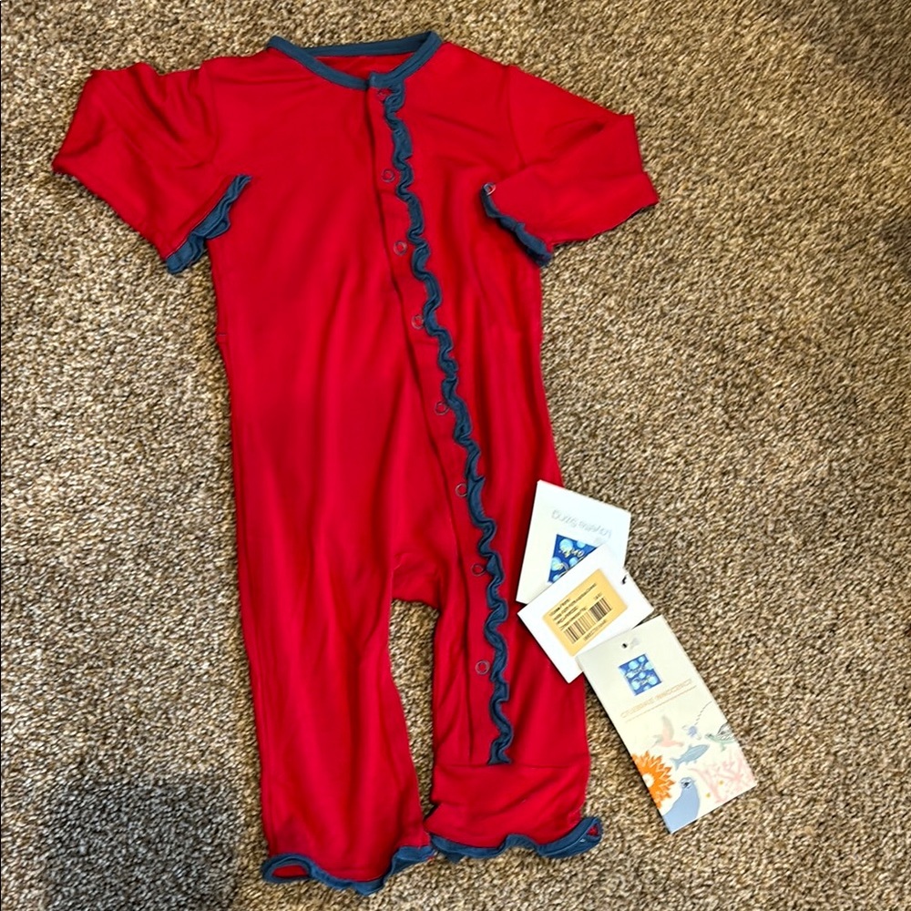 Kickee Pants Red and Blue Kids One Piece